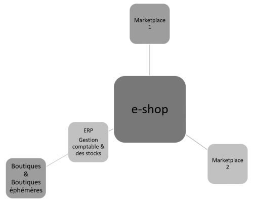 Schéma du dispositif site internet WordPress connecté